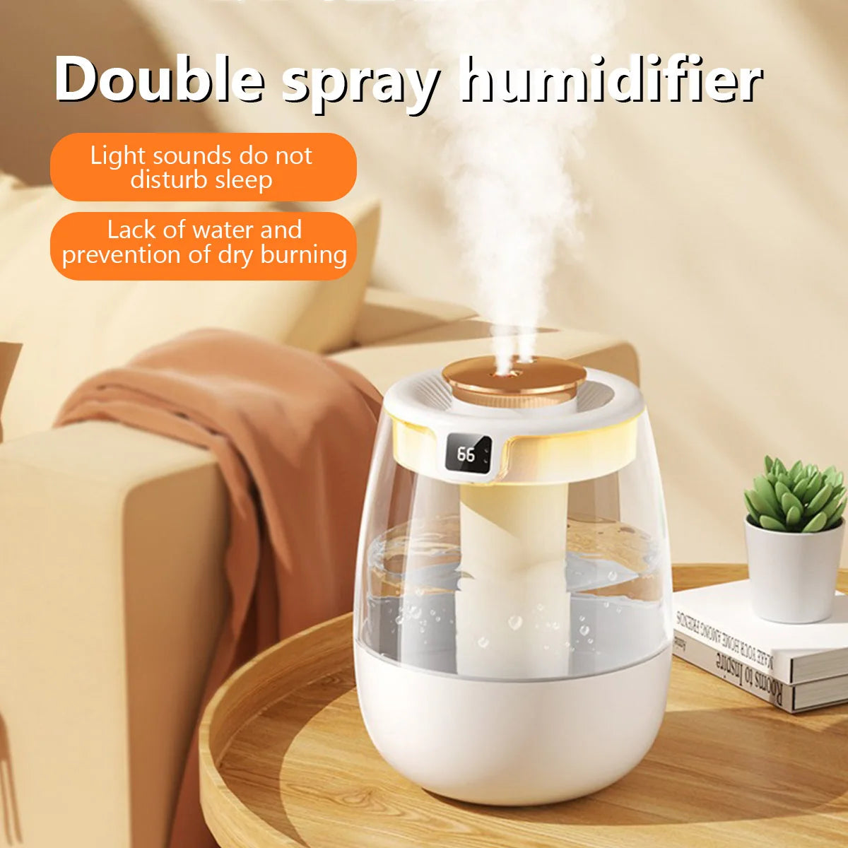 1.3L Air Humidifier Double Spray Port Cool Mist Maker Fragrance