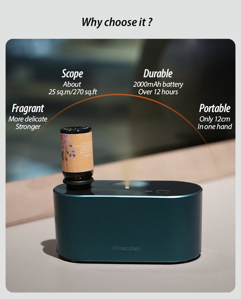 Premium Portable Waterless Aroma Diffuser Compact Essential Oil