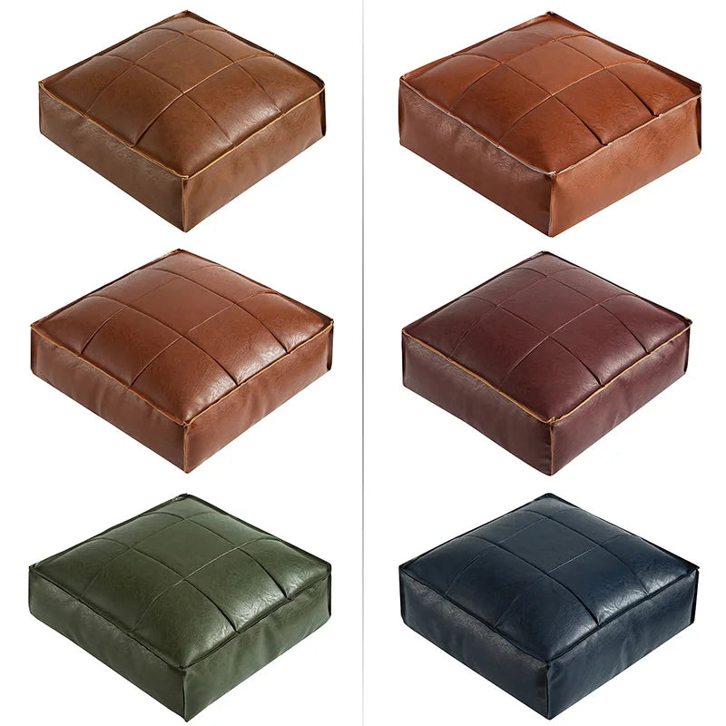 Moroccan Leather Floor Cushion Cover