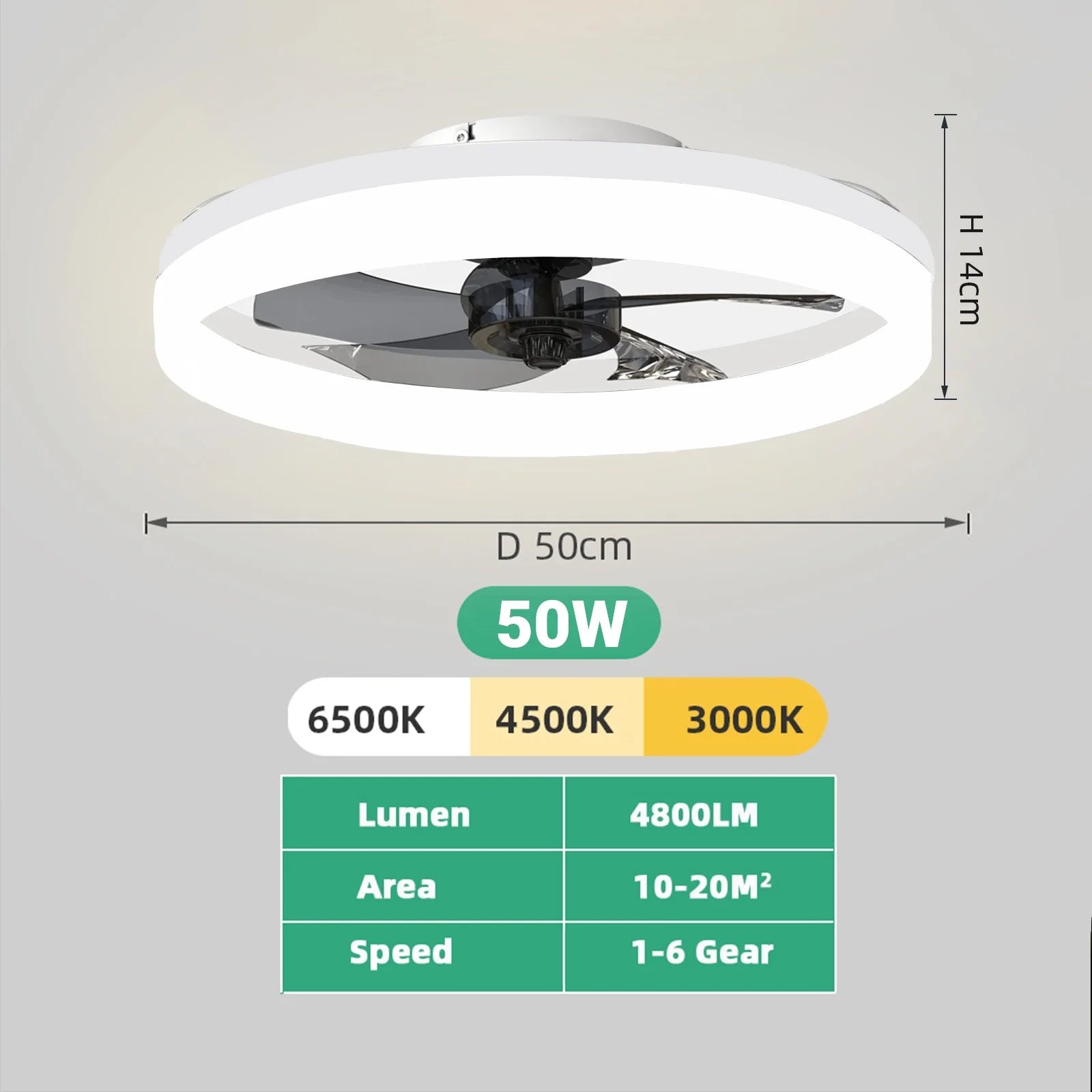 Silent Dimmable LED Ceiling Fan