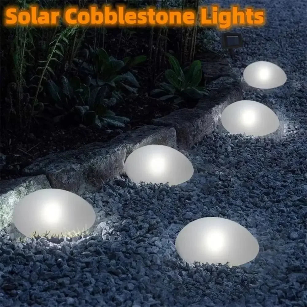 Solar Decorative Lamp Frosted Ground Lamp Outdoor Waterproof  Portable Energy Saving  Lantern Pebble Lawn Light Home Garden Lamp