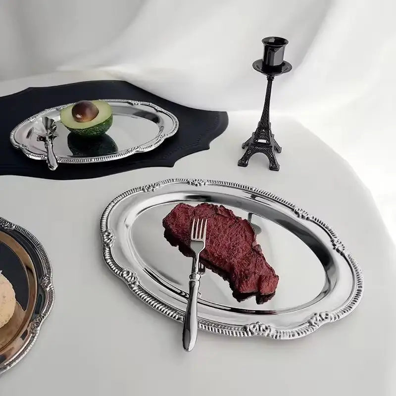 Embossed Oval Serving Tray