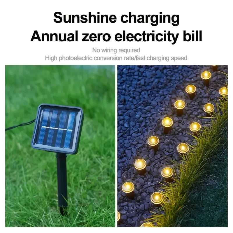 Solar LED Garden Pathway Light 15/30LEDS 8 Modes Outdoor Waterproof