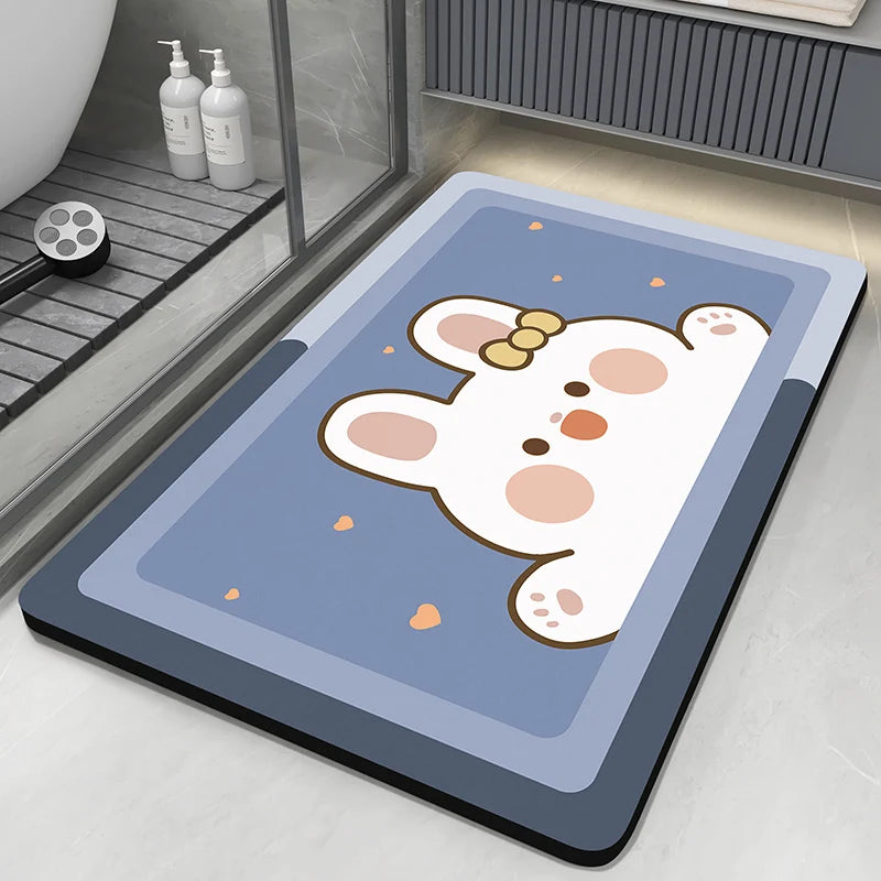 Diatomaceous Earth Bath Mat Bathroom Rug Absorbent Non-slip Floor Foot