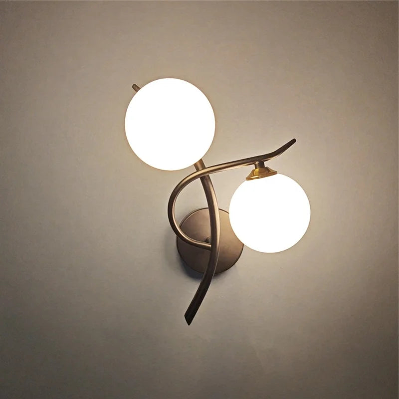 Twin Globe Iron Wall Lamp
