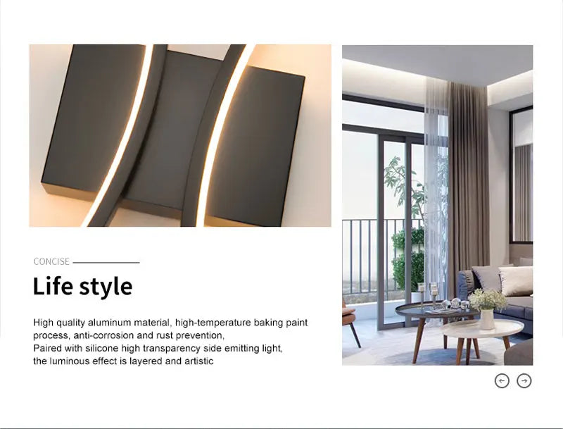Indoor LED Wall Lamps for Corridor Bedroom Aluminum LED Wall Sconce