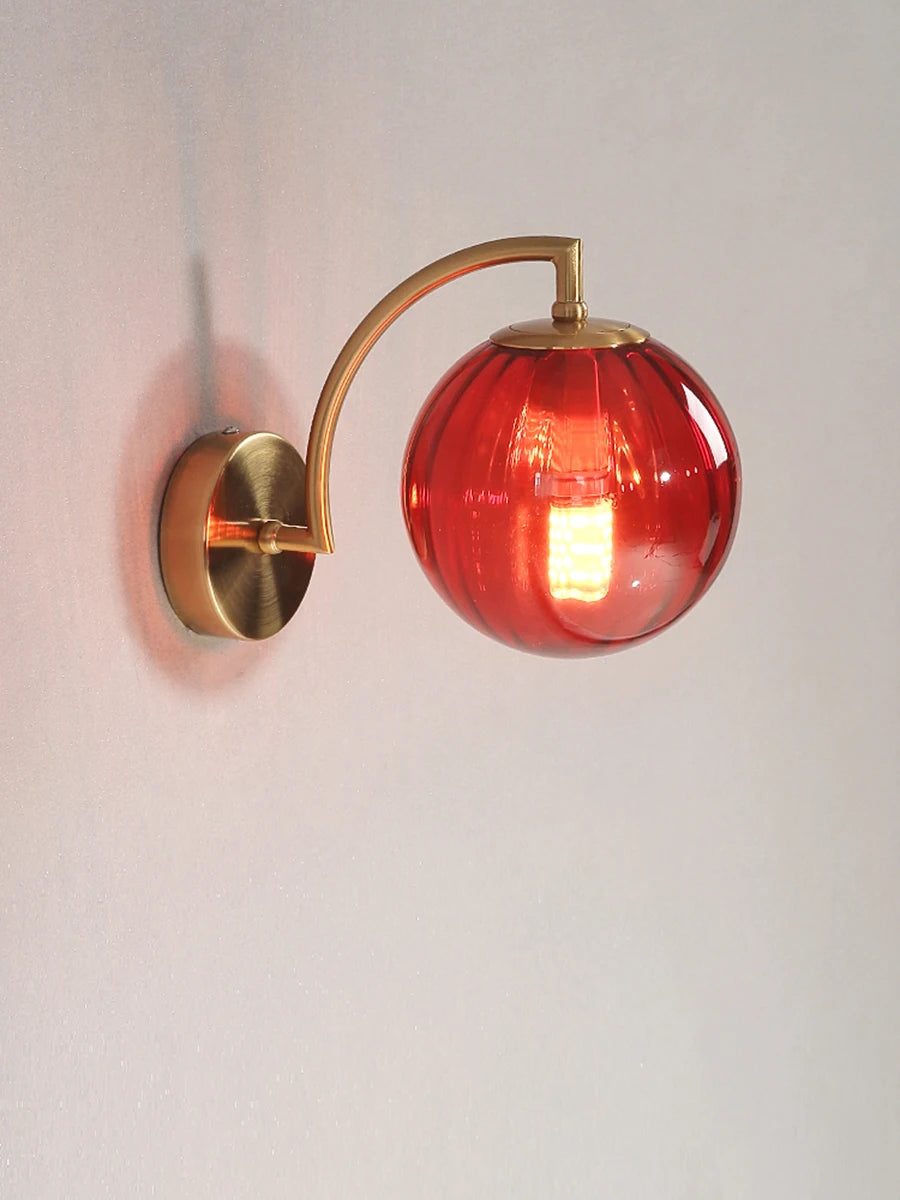 Glass Shade Bedside Wall Lamp