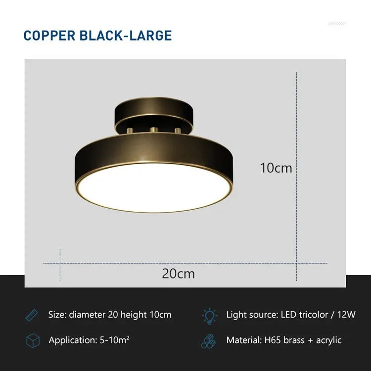 Copper Round LED Ceiling Light