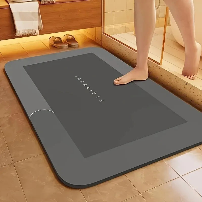 Diatomaceous Earth Bath Mat Super Absorbent Non Slip Fast Drying