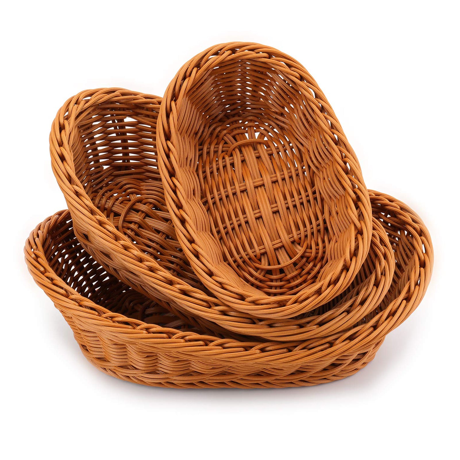 Oval Woven Wicker Bread Basket