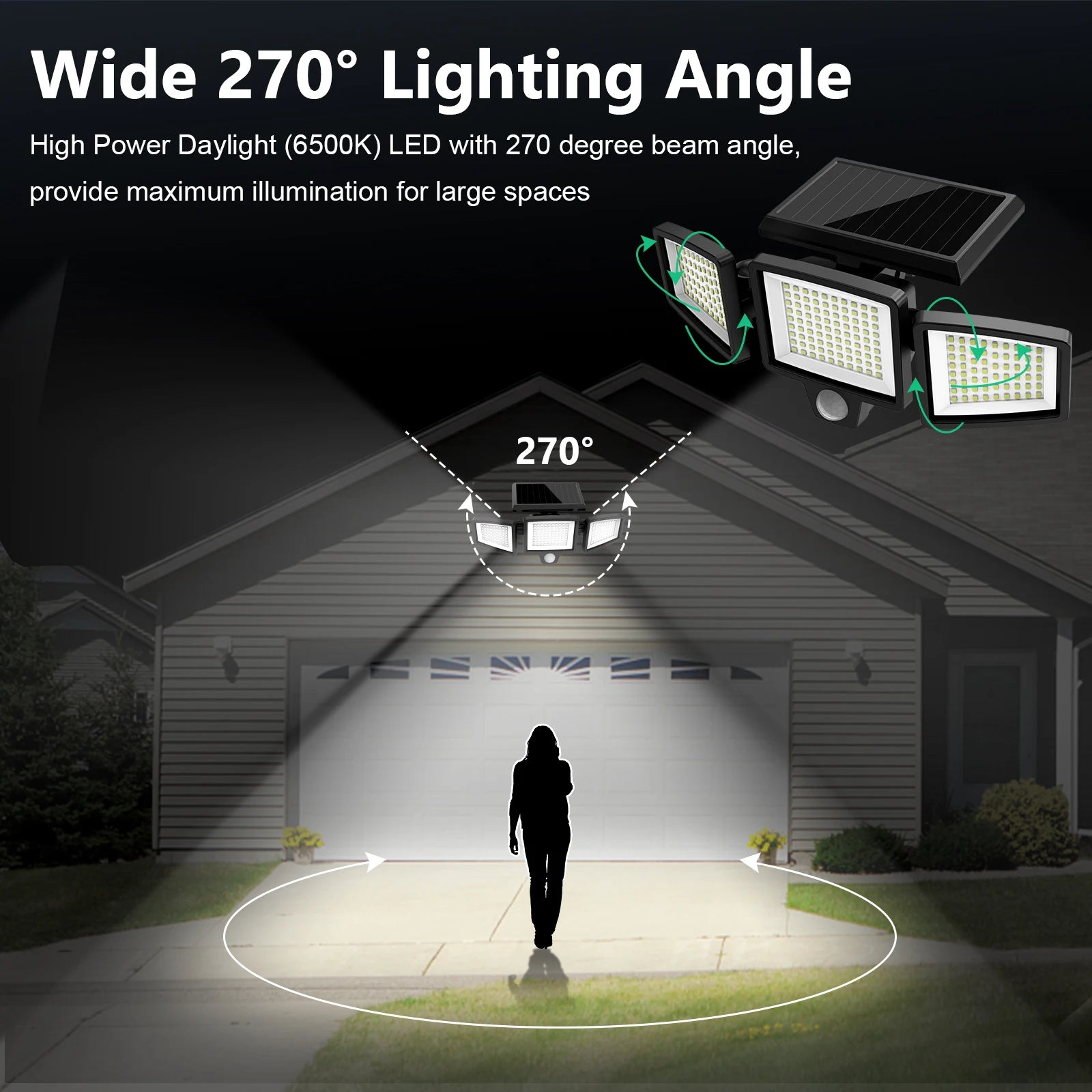 3-Head Solar Motion Security Light