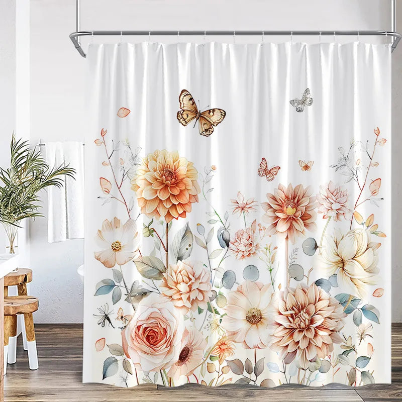 Watercolour Botanical Shower Curtain