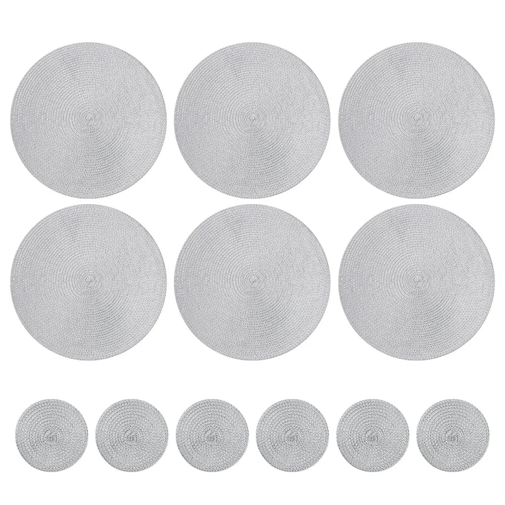 Braided Round Placemat and Coaster Set