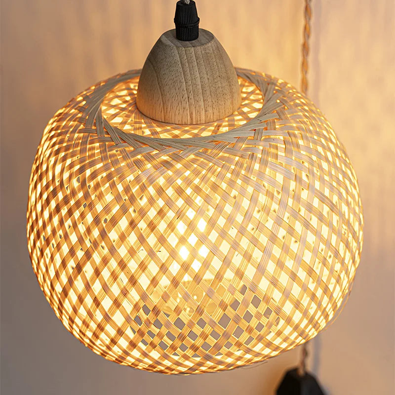 Bamboo Lantern Woven Wall Lamp
