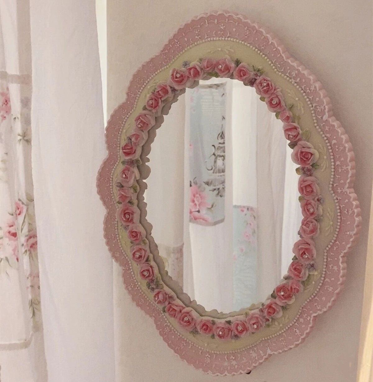 Pink Baroque Vanity Mirror