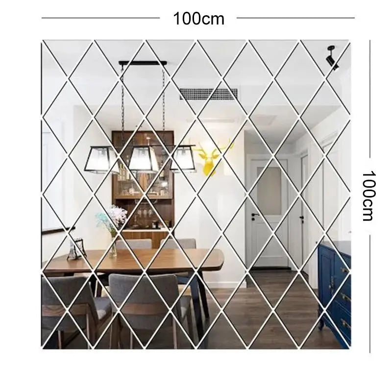 3D Diamond Mirror Wall Sticker Set