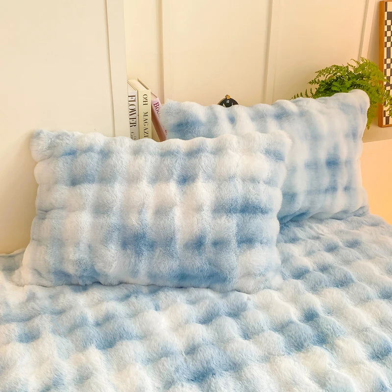 2pcs Fluffy Plush Pillowcase 48x74cm Winter Warm Thickness Pillow Sham