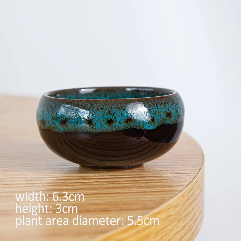 Mini Ceramic Bonsai Pots Set of 6