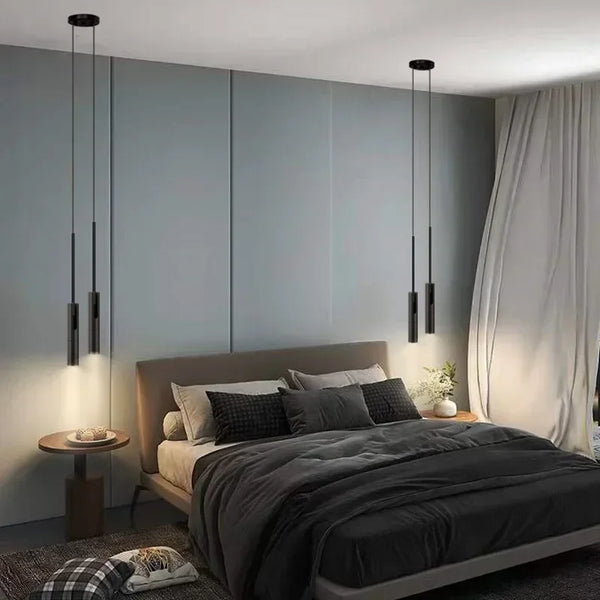 Nordic Black LED Bedside Pendant Light