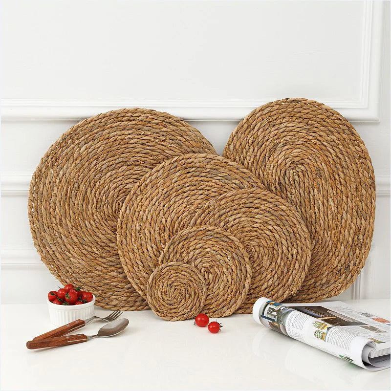 Handwoven Rattan Round Placemats