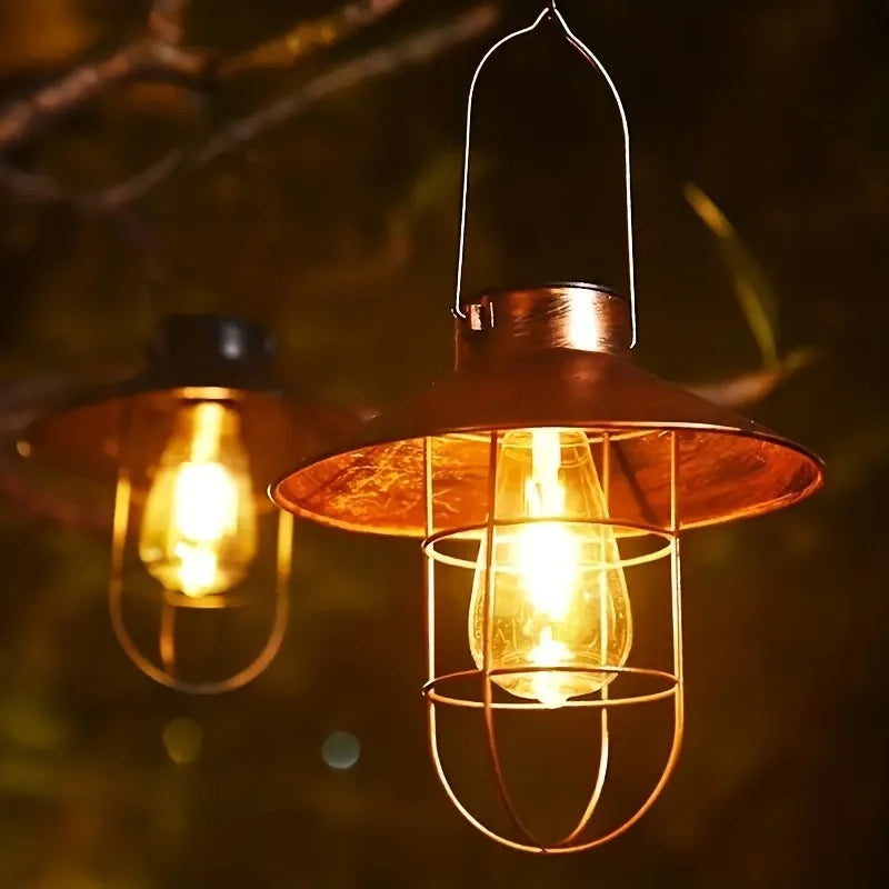 1PC Solar Iron Chandelier - Outdoor Courtyard Garden Art Lamp