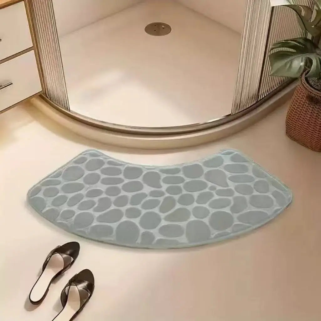 Curved bathroom mat thickened shower room absorbent door mat toilet