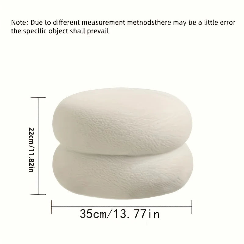 Lamb Wool Round Footstool
