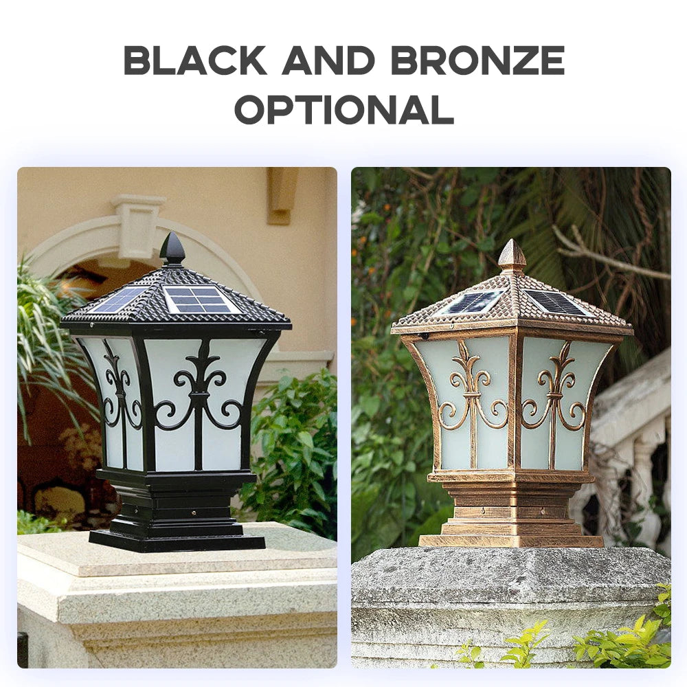 3-Color Adjustable Waterproof Outdoor Solar Lamp with Remote Control -