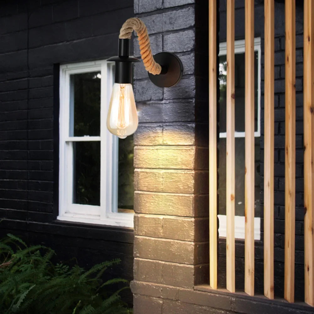 Retro Hemp Rope Wall Lamp