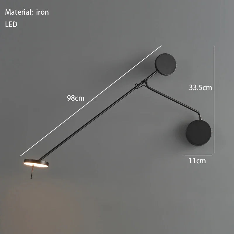 Designer Creative Long Pole Swing Arm Style Wall Lamp Home Bedside