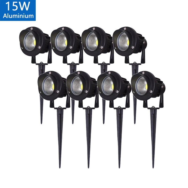 LED Garden Lawn Spike Light Set
