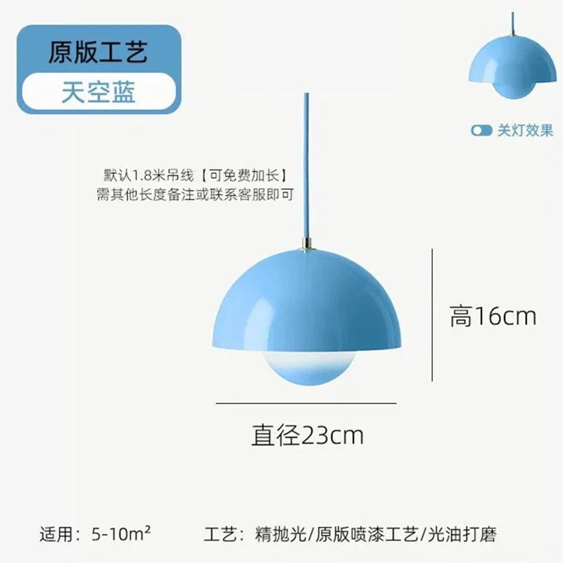Modern Bud Pendant Light - blue