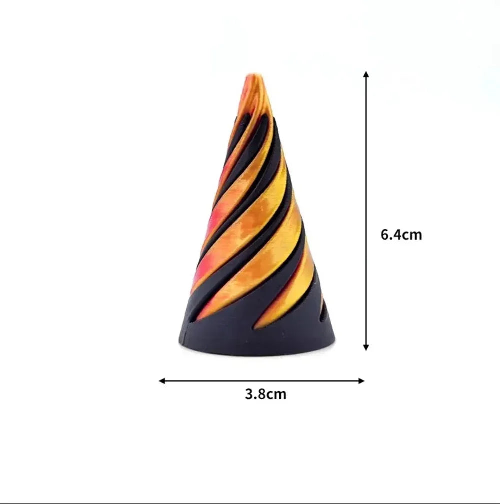 3D Printed Helix Screw Rotating Toys Stress Reducing Tool Pyramid