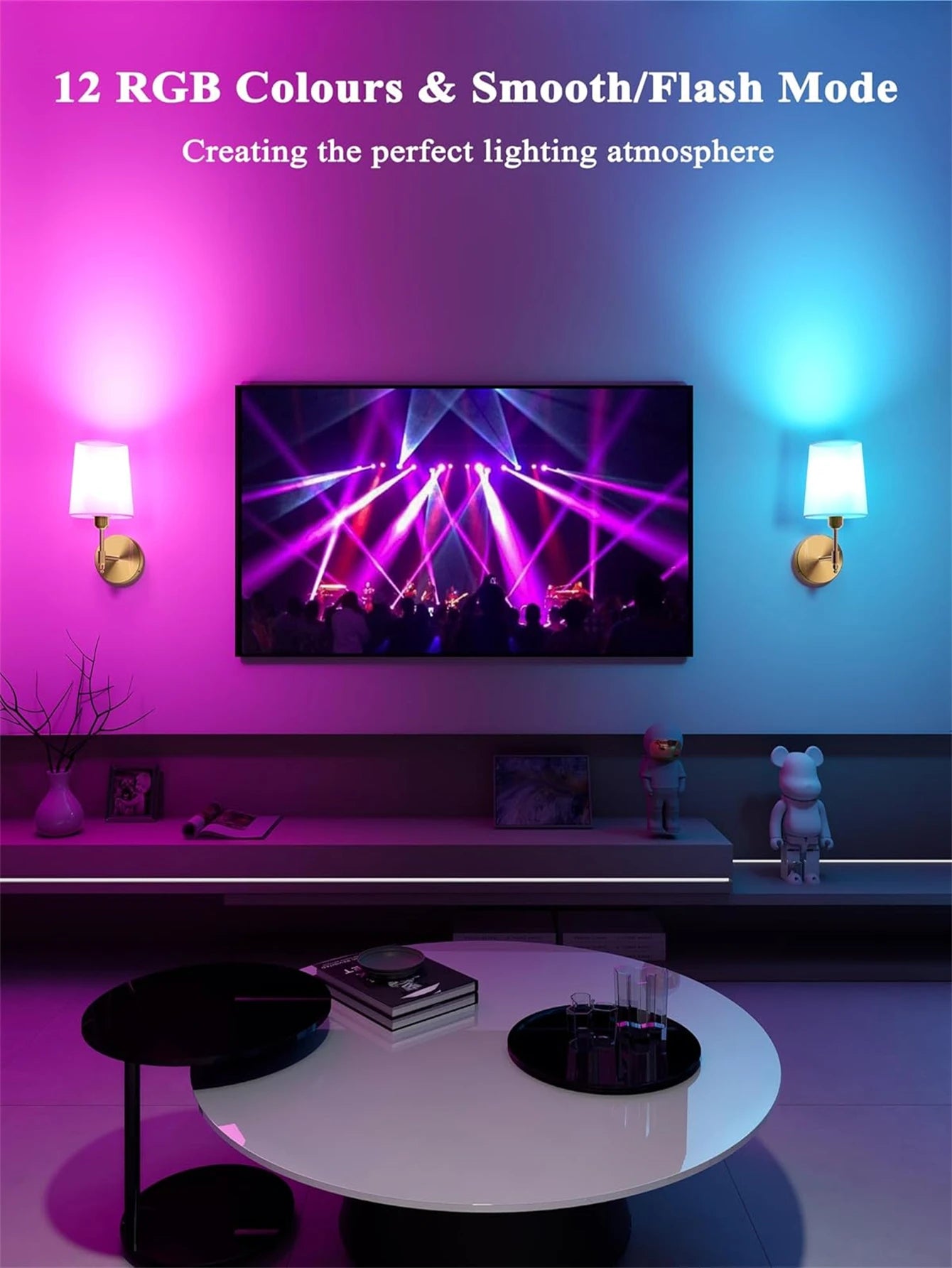 Wireless Rechargeable Battery Powered Wall Light, 4000mAh