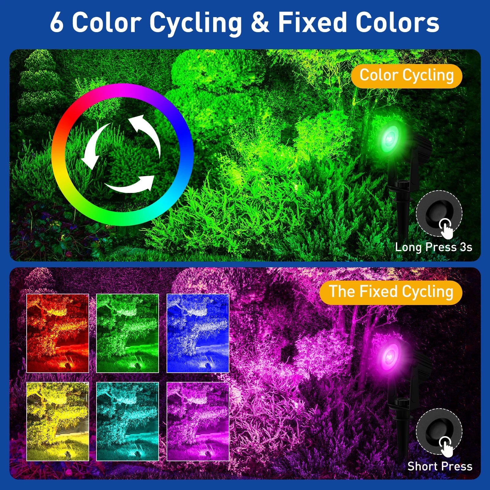 RGB Solar Garden Spotlight