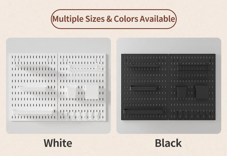Home & Office Desktop Pegboard: Height-Adjustable Standing Storage Rack for Supplies, Also for Decorative Figurine Display