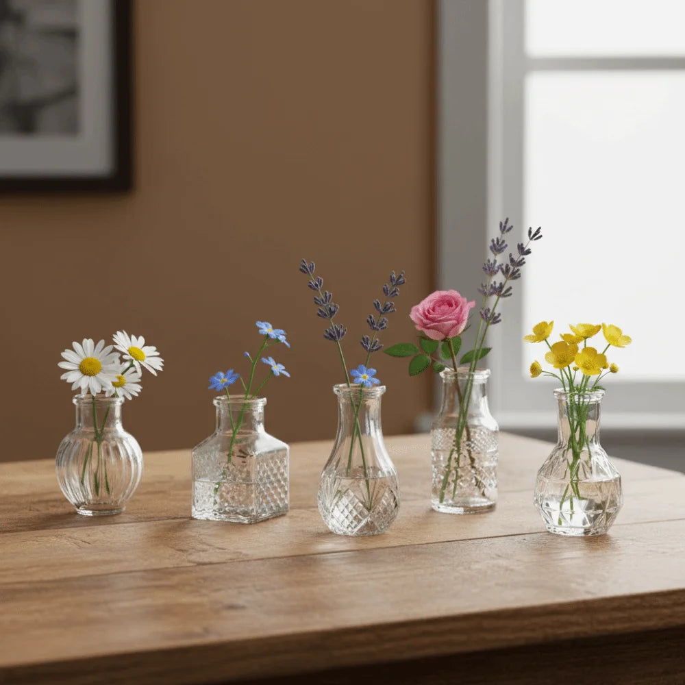 Mini Glass Bud Vase Set of 10