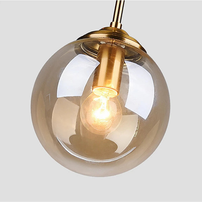 Modern Luxury Metal Chandelier Nordic Creative LED Glass Pendant Lamp