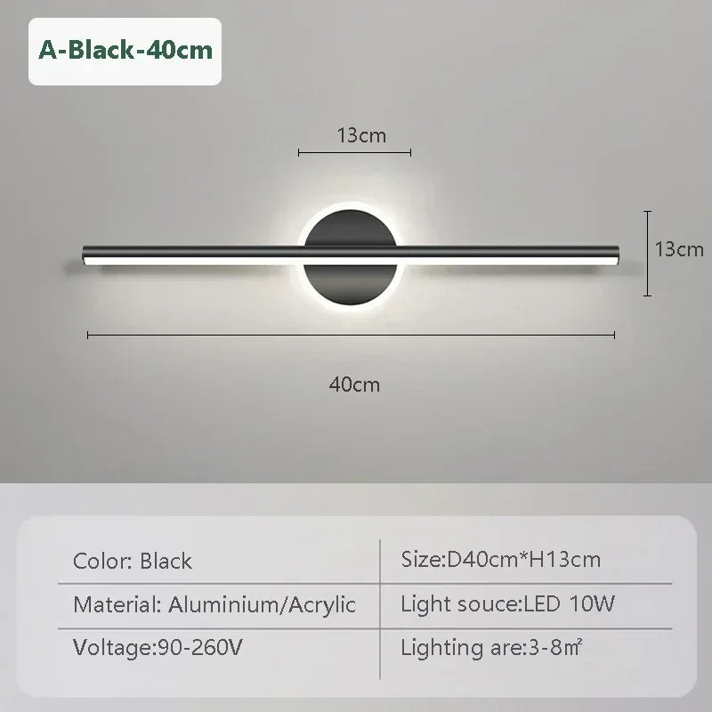 Black Gold Mirror Strip Light
