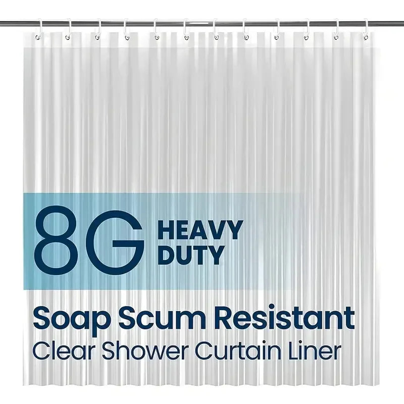 1pc Heavy Duty Clear Shower Curtain Liner with Metal Grommets