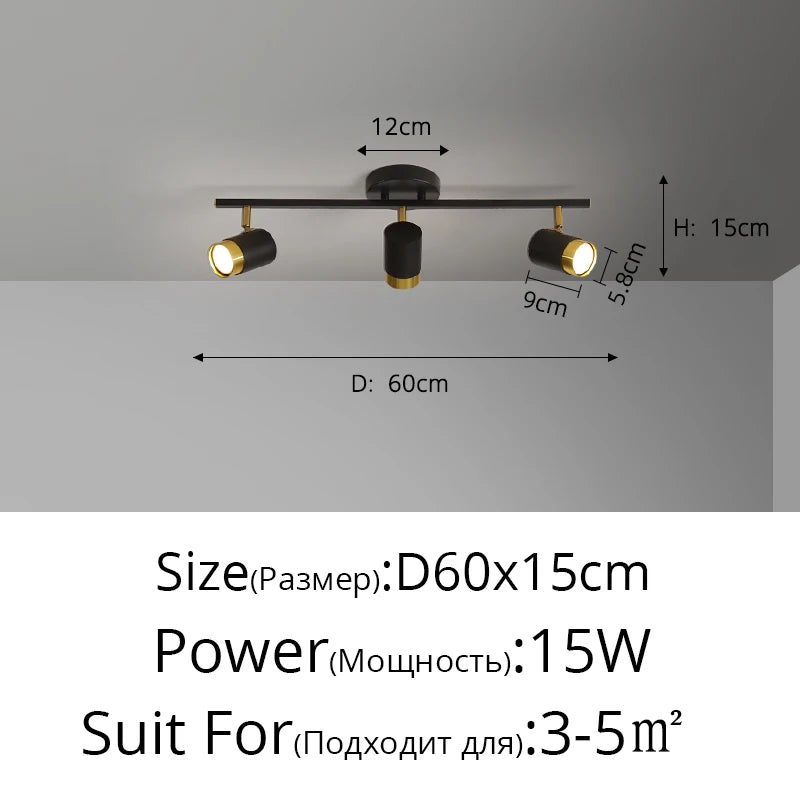Long Linear LED Spotlight Chandelier