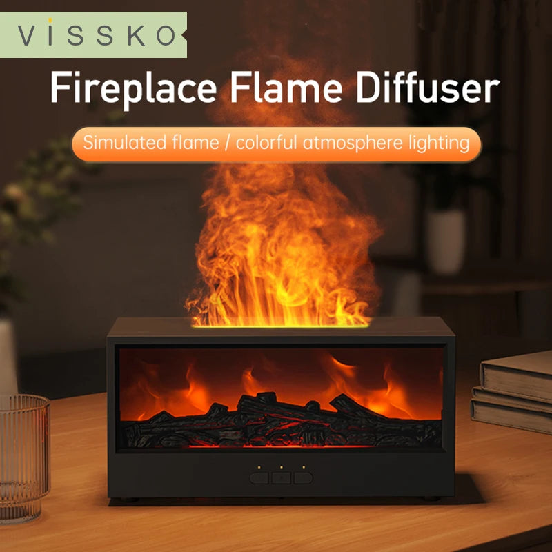 Creative Fireplace Air Humidifier Waterless Auto-Off Aroma Essential