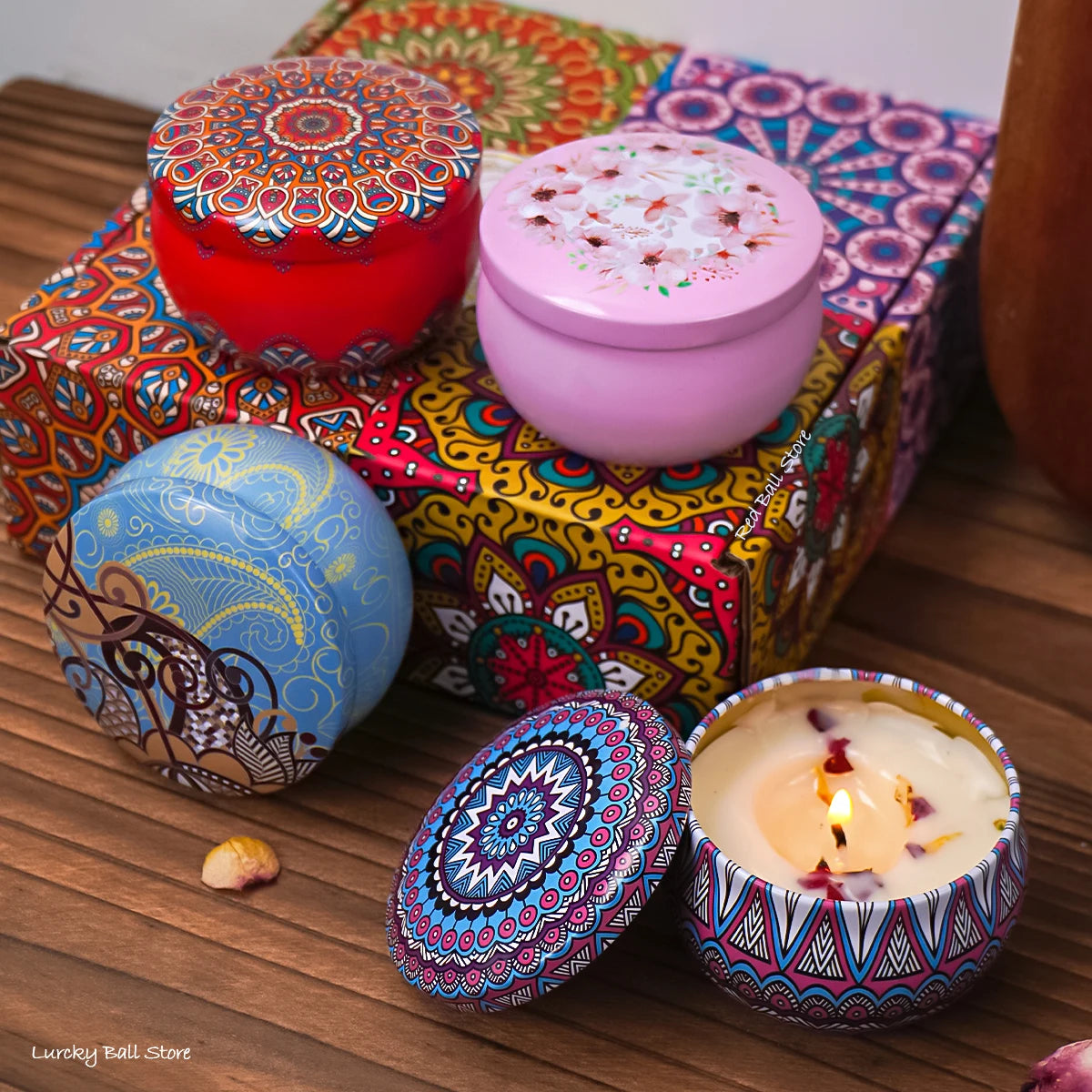 4Pcs/Box Scented Long Lasting Smokeless Fragrance Candle Jar Soy