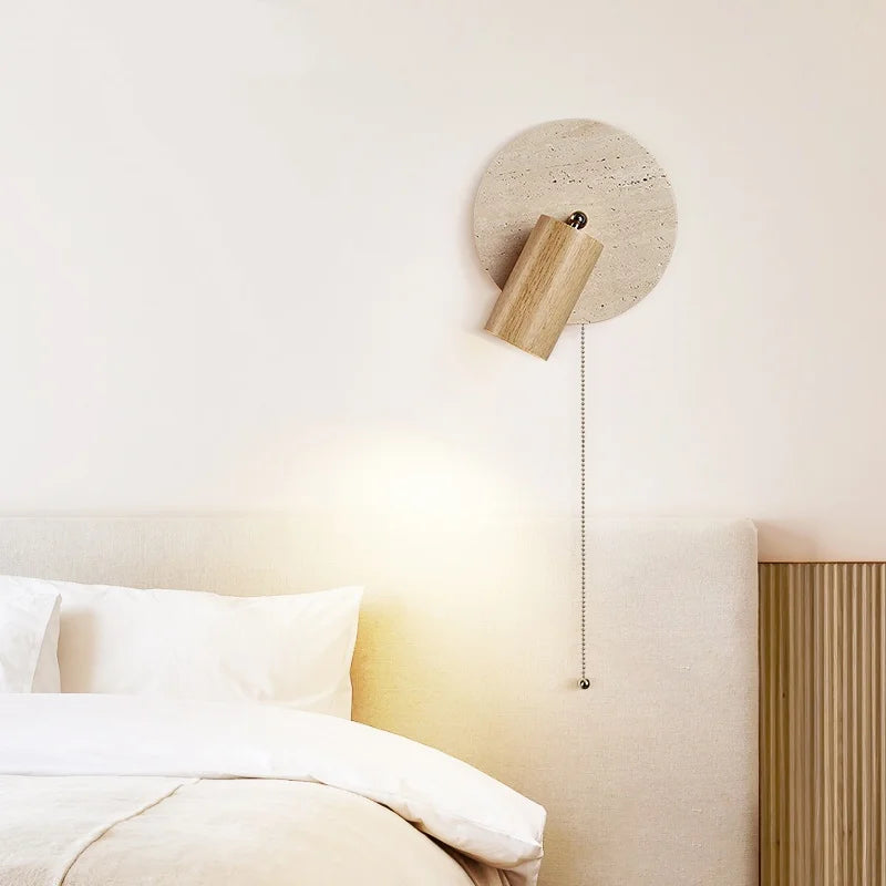 Wood Pull Chain Wall Sconce