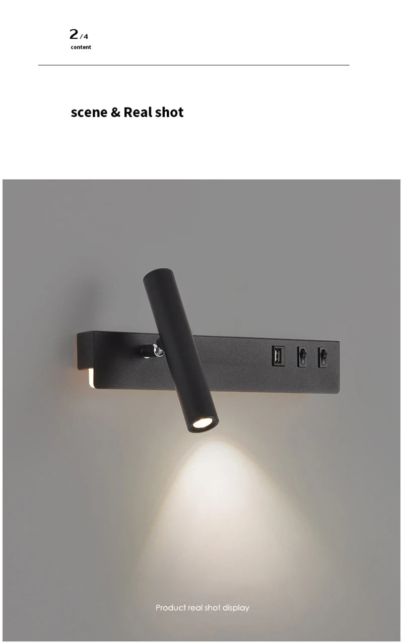 Bedside Reading Spot Wall Lamp