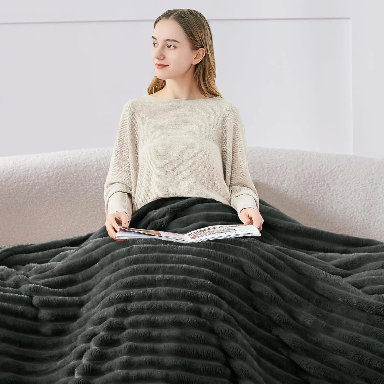 Striped Fleece Throw Blanket