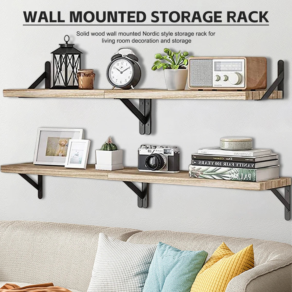 Wood Floating Wall Shelf Set