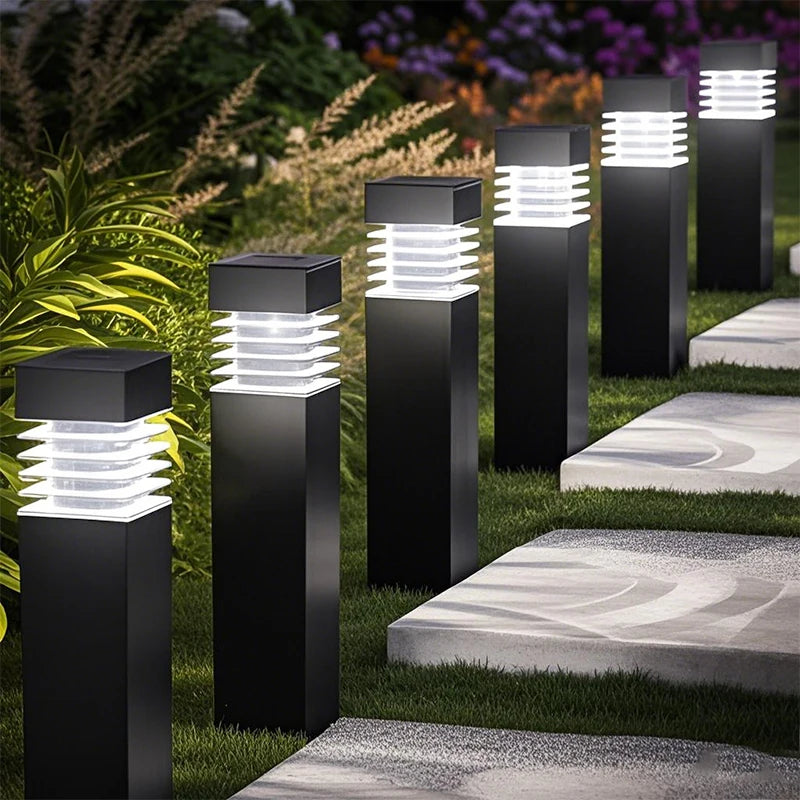 Square Solar Ground Lantern for Garden Pathways