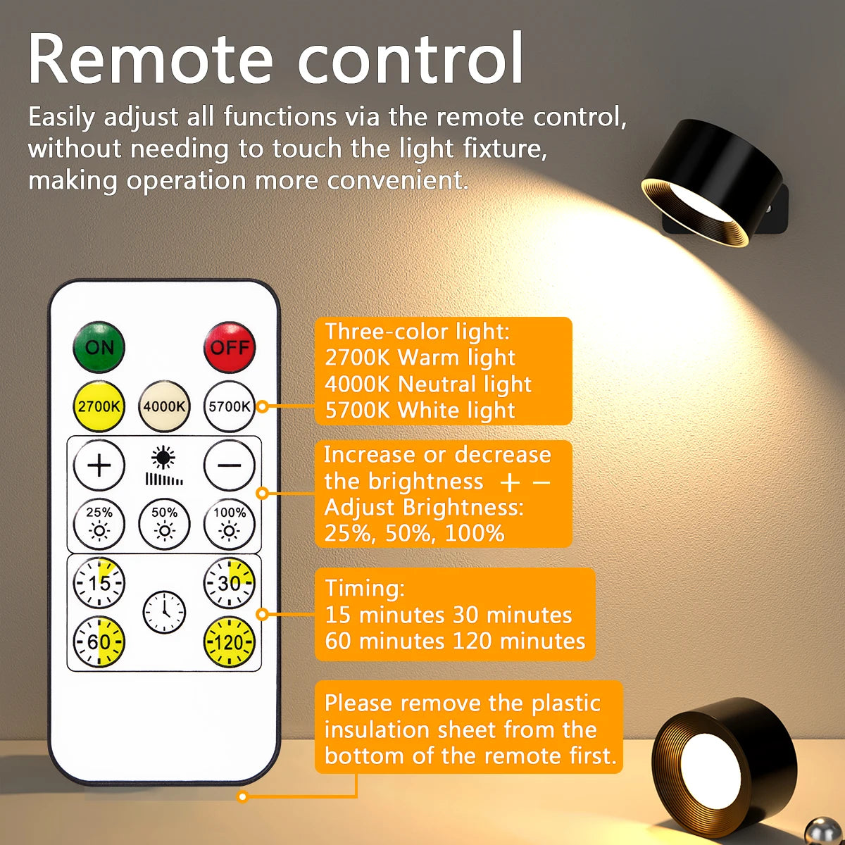 Magnetic Rechargeable Spot Wall Light