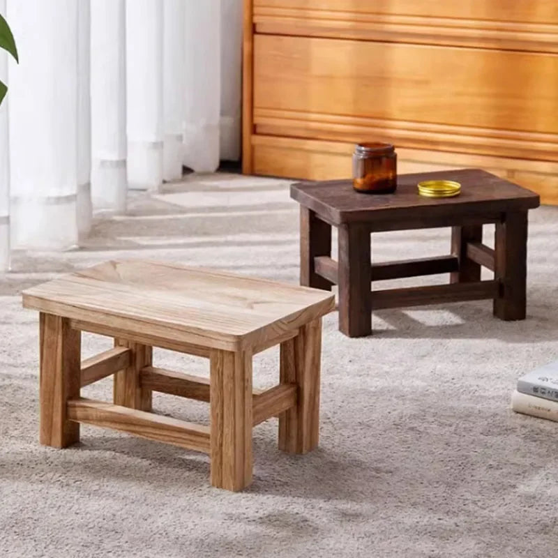 Solid Wood Shoe Changing Stool for Entryway
